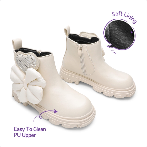 Girls Interchangeable Chelsea Boots - BEIGE - 4
